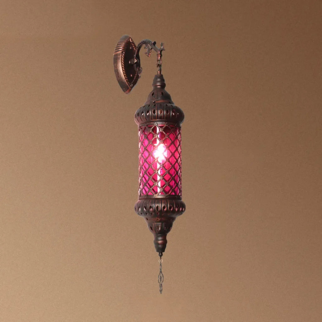 Applique murale vintage en métal et verre rouillé, style milieu du siècle