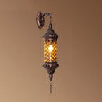 Applique murale vintage en métal et verre rouillé, style milieu du siècle