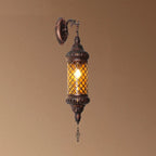 Applique murale vintage en métal et verre rouillé, style milieu du siècle