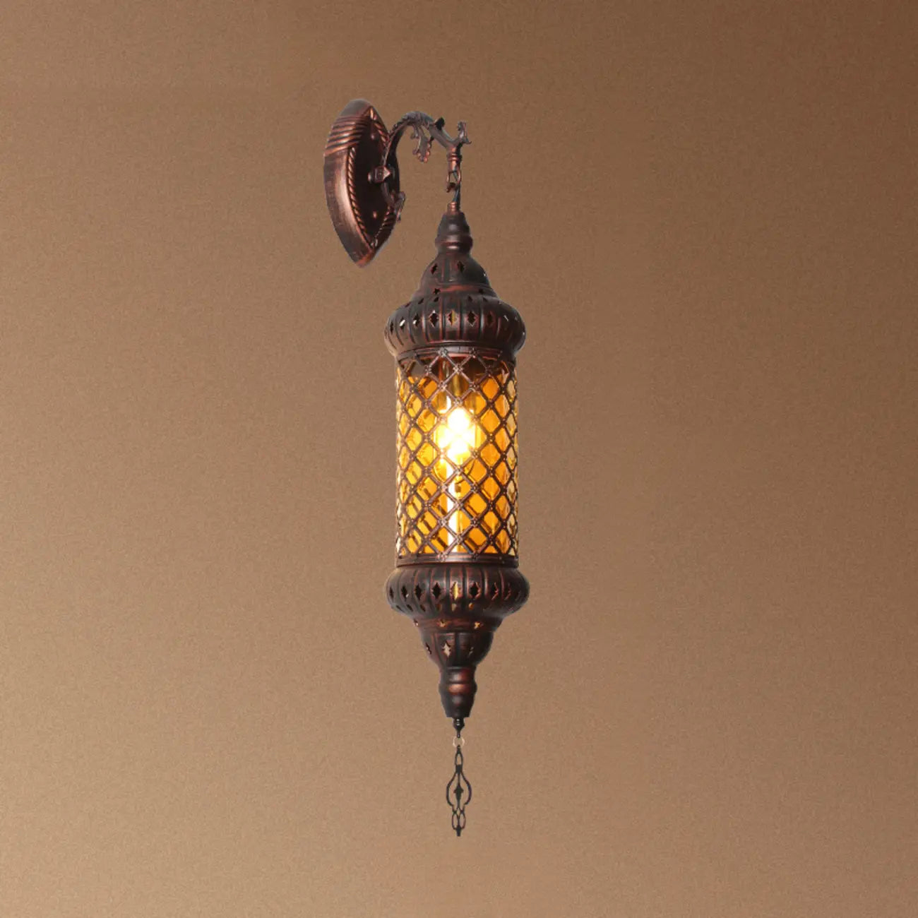 Applique murale vintage en métal et verre rouillé, style milieu du siècle