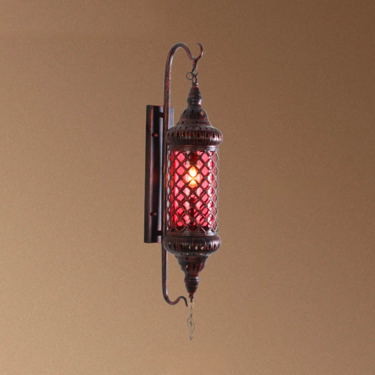 Applique murale vintage en métal et verre rouillé, style milieu du siècle