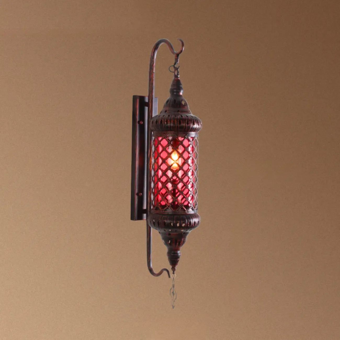 Applique murale vintage en métal et verre rouillé, style milieu du siècle