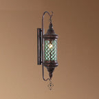 Applique murale vintage en métal et verre rouillé, style milieu du siècle