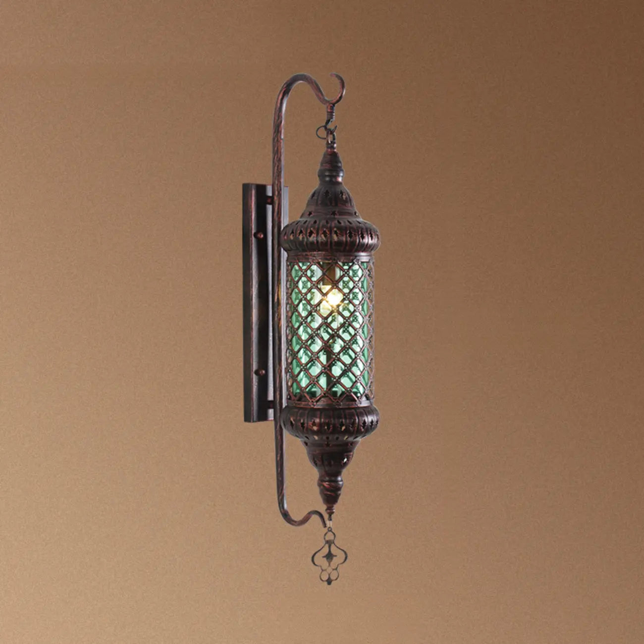 Applique murale vintage en métal et verre rouillé, style milieu du siècle