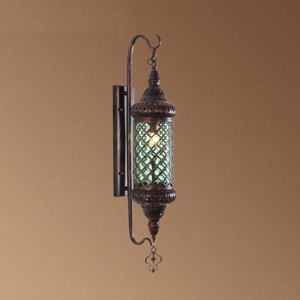 Applique murale vintage en métal et verre rouillé, style milieu du siècle
