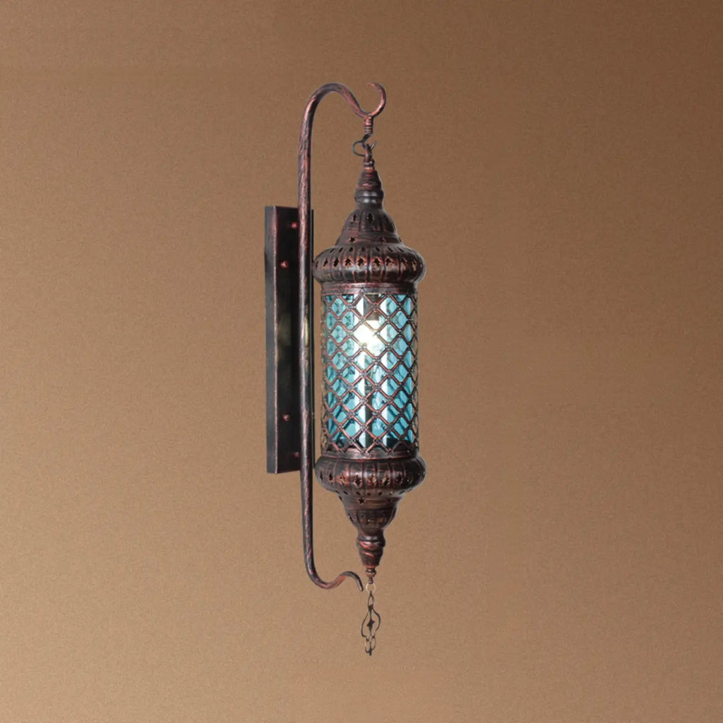 Applique murale vintage en métal et verre rouillé, style milieu du siècle