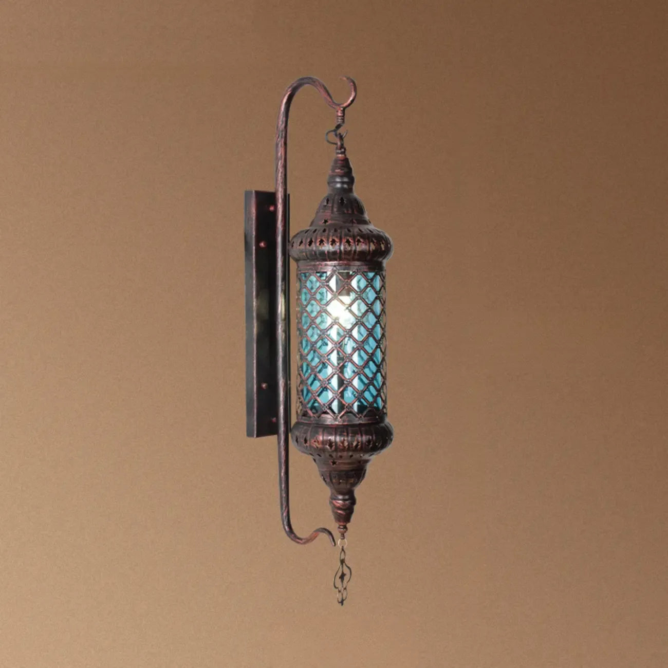 Applique murale vintage en métal et verre rouillé, style milieu du siècle