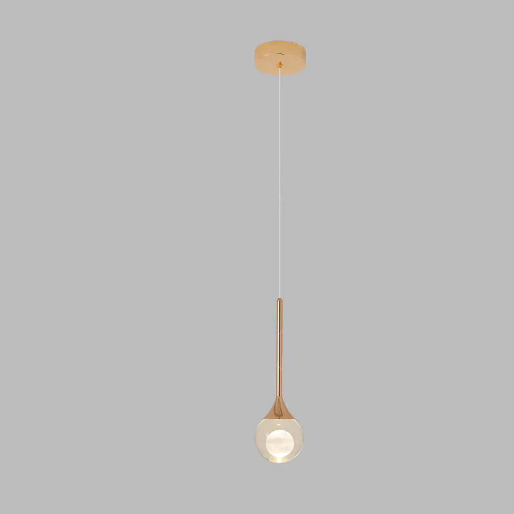 Suspension minimaliste en métal et cristal transparent