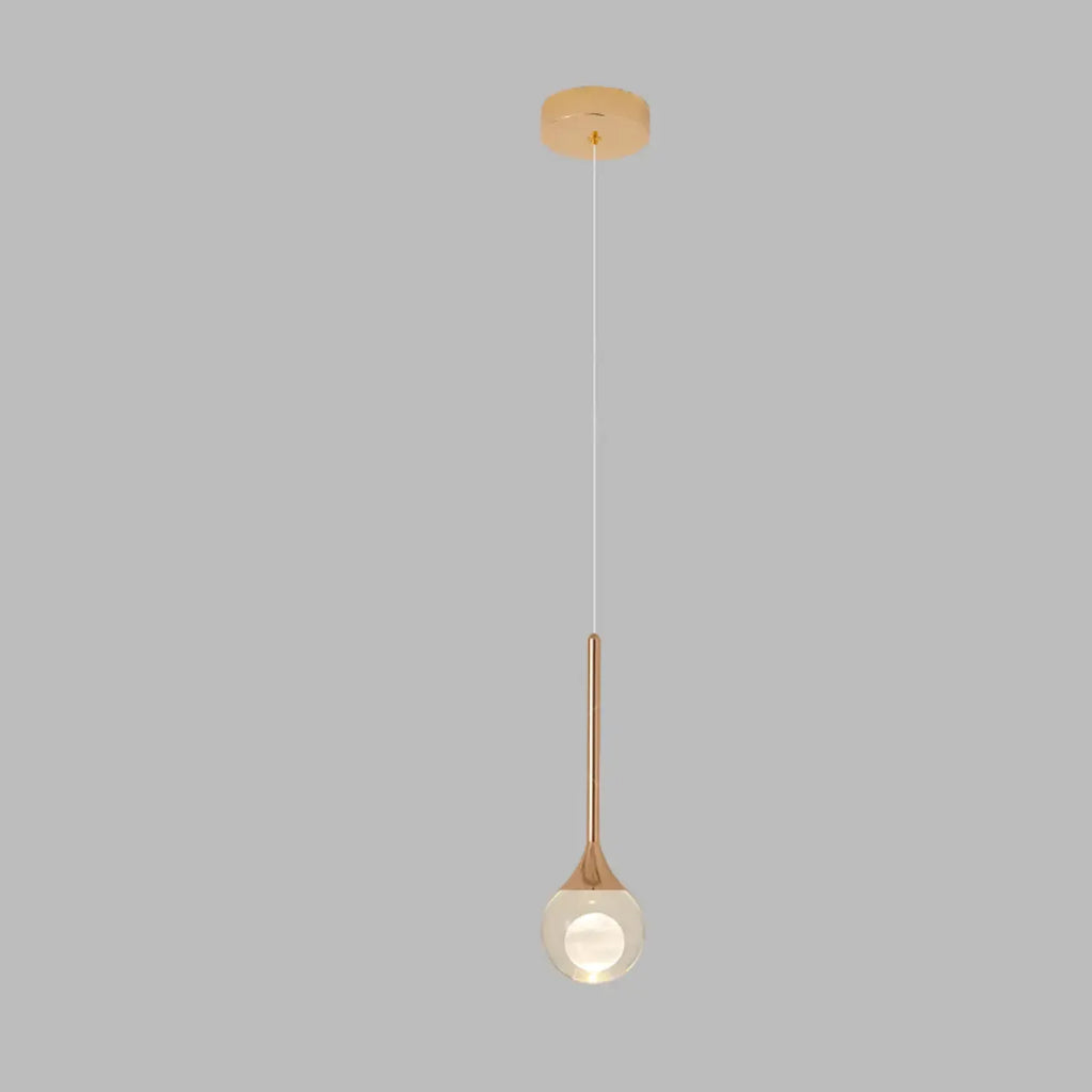 Suspension minimaliste en métal et cristal transparent
