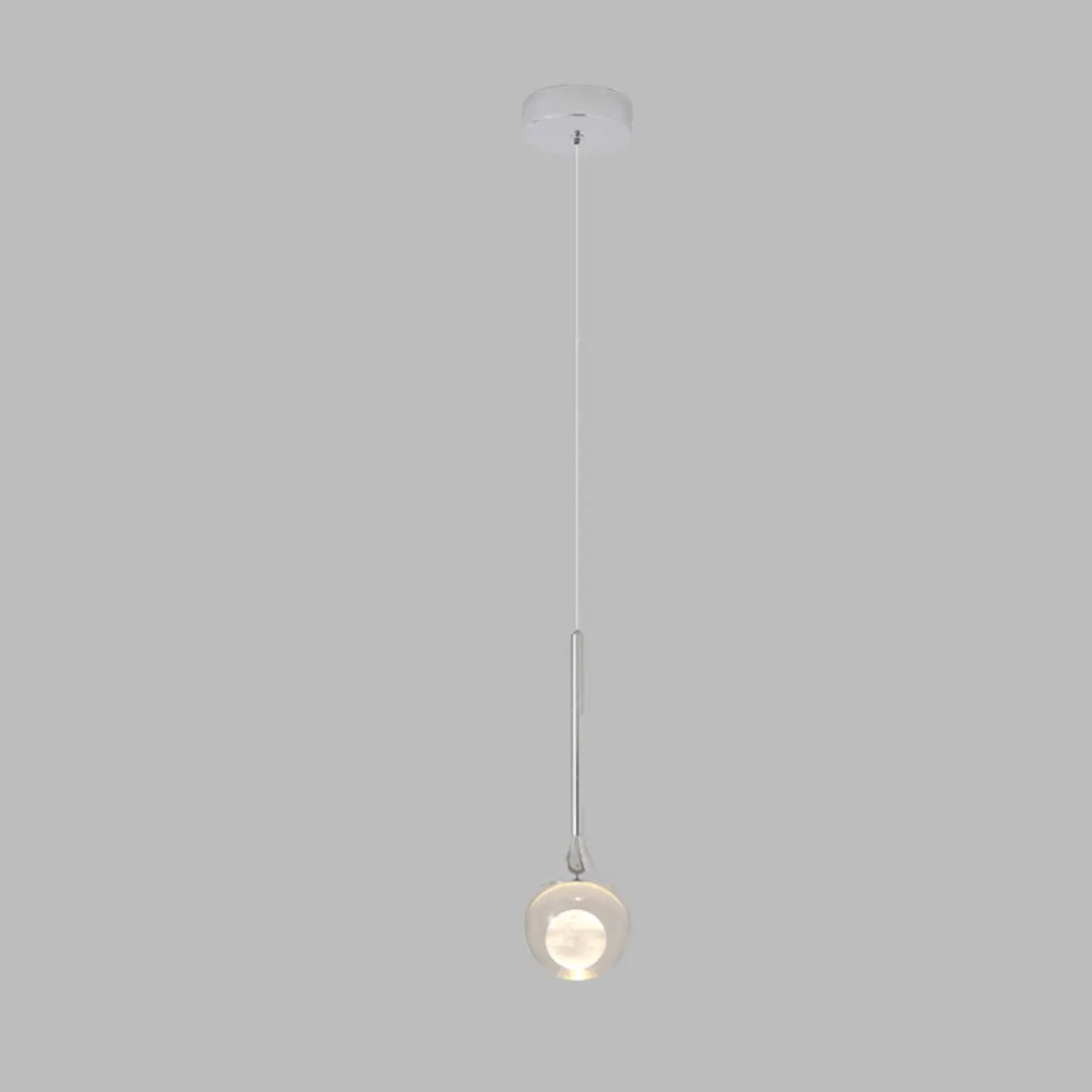 Suspension minimaliste en métal et cristal transparent