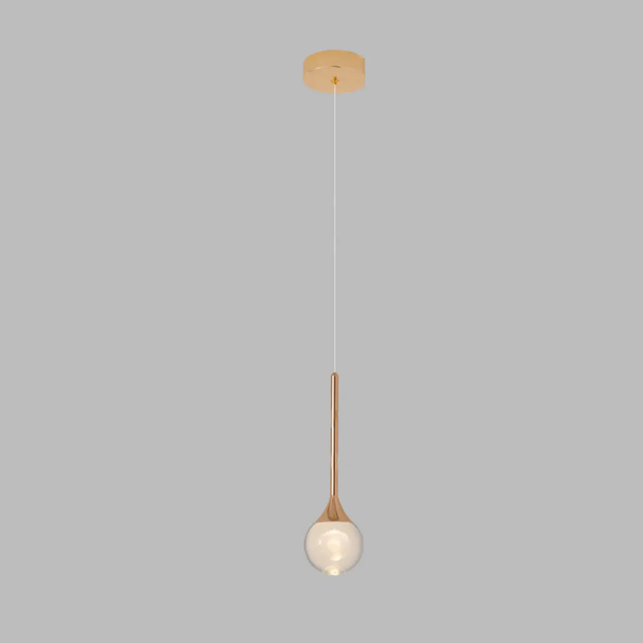 Suspension minimaliste en métal et cristal transparent
