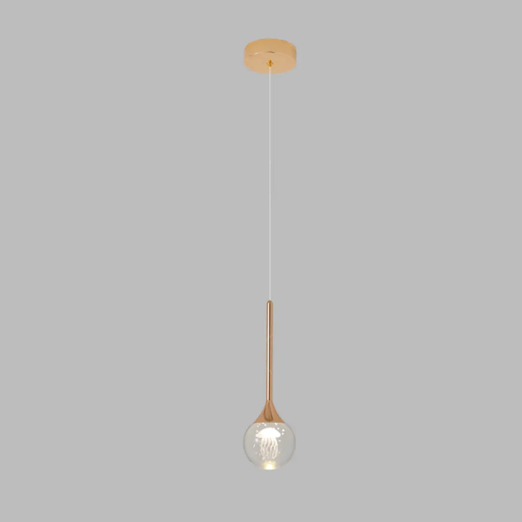 Suspension minimaliste en métal et cristal transparent