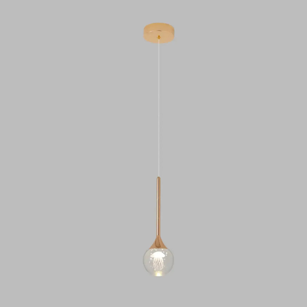 Suspension minimaliste en métal et cristal transparent