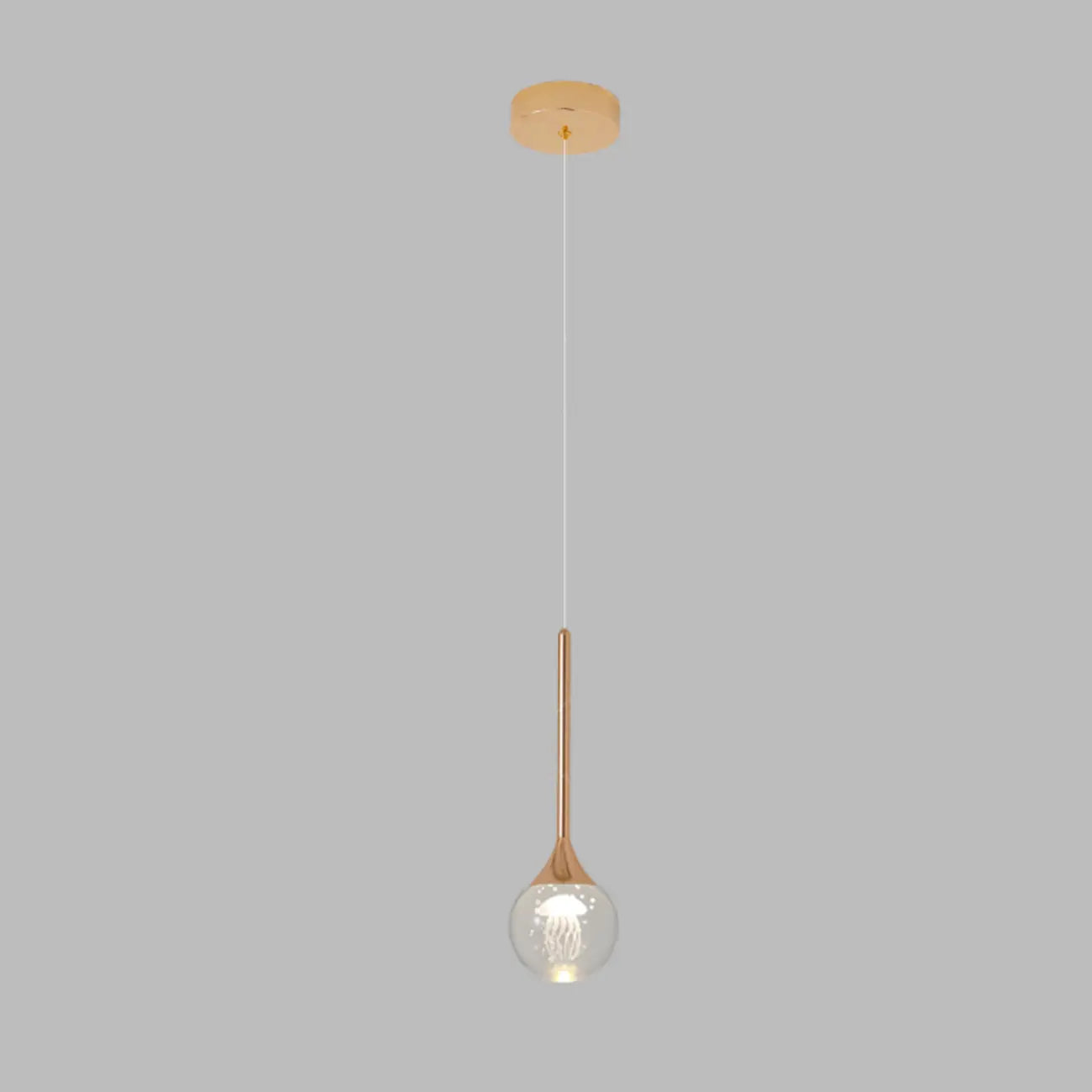 Suspension minimaliste en métal et cristal transparent
