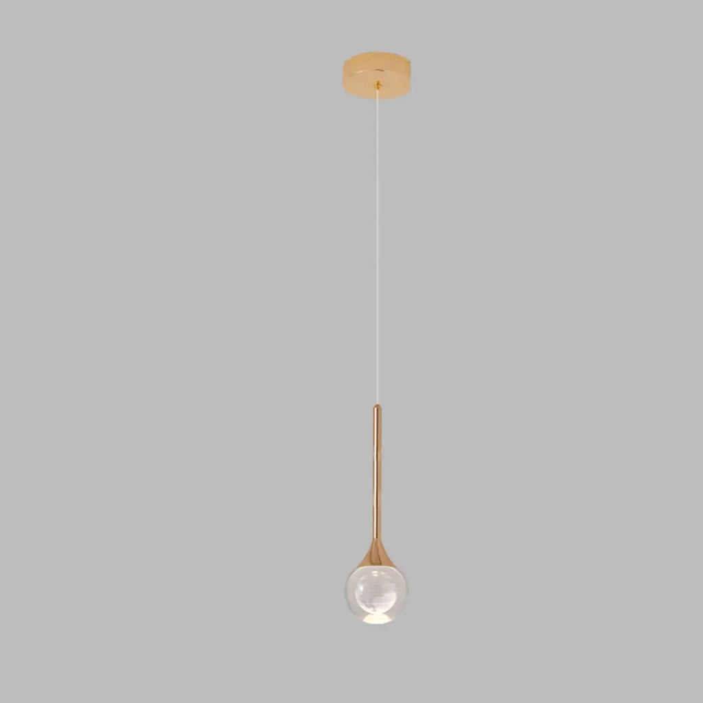 Suspension minimaliste en métal et cristal transparent