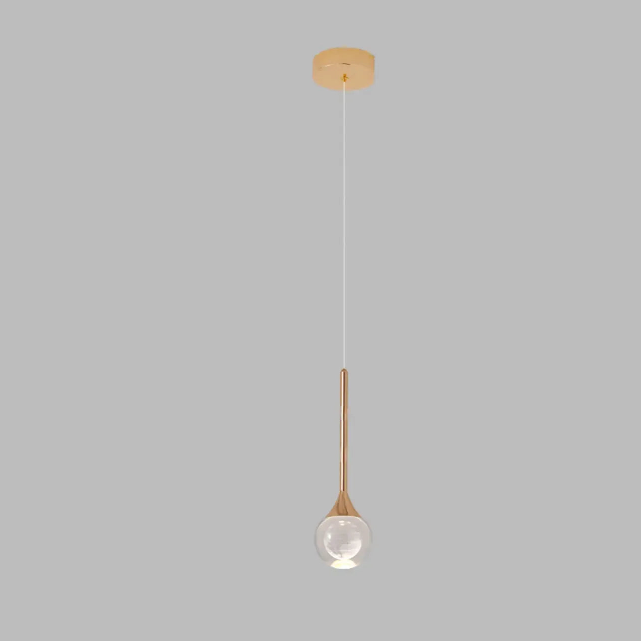 Suspension minimaliste en métal et cristal transparent