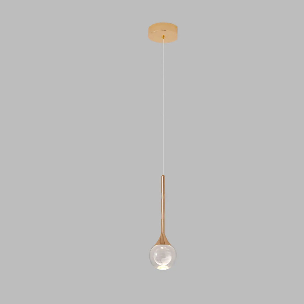 Suspension minimaliste en métal et cristal transparent