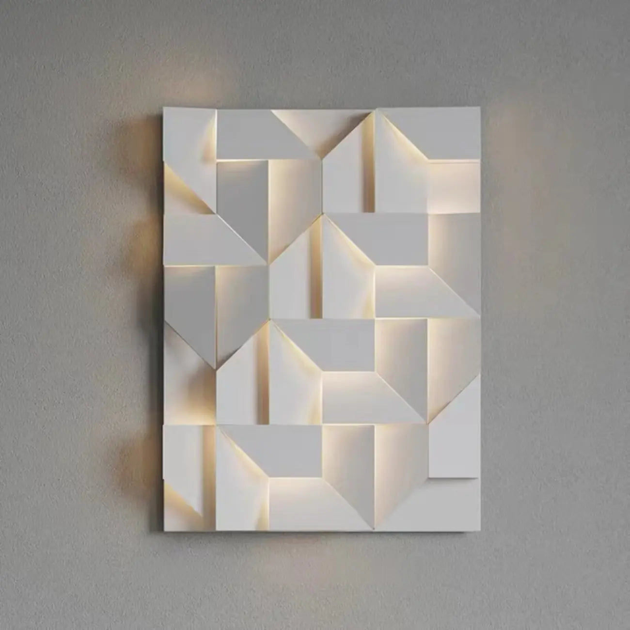 Applique murale LED géométrique en métal blanc Art Decor avec télécommande