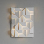 Applique murale LED géométrique en métal blanc Art Decor avec télécommande