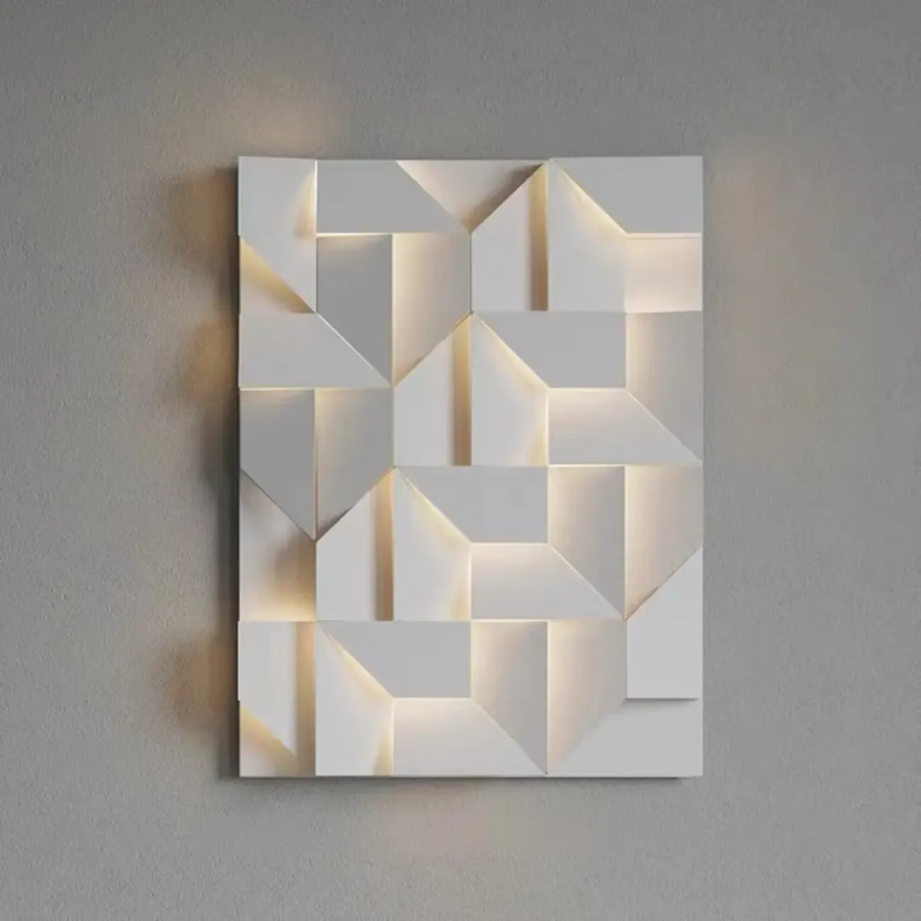 Applique murale LED géométrique en métal blanc Art Decor avec télécommande