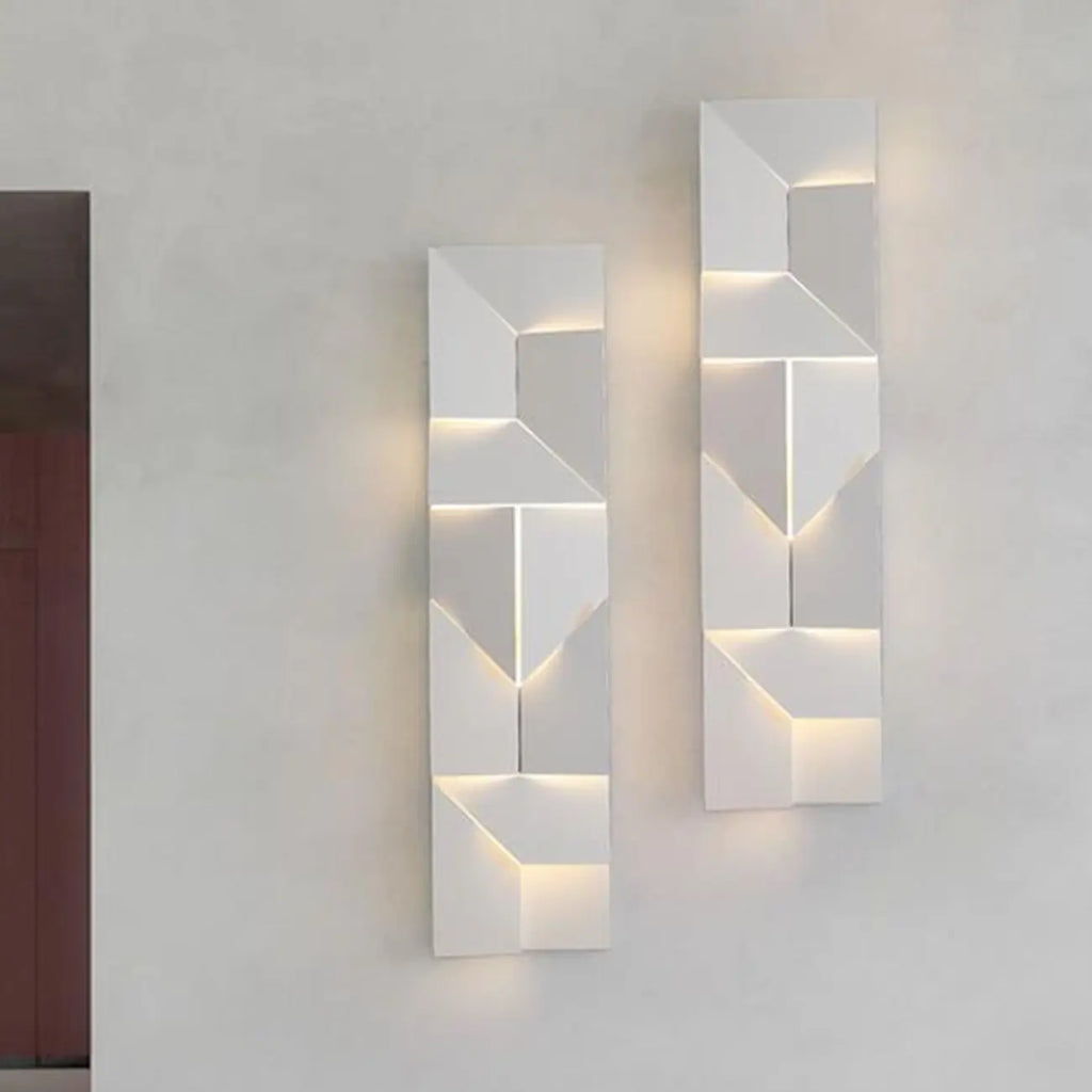 Applique murale LED géométrique en métal blanc Art Decor avec télécommande