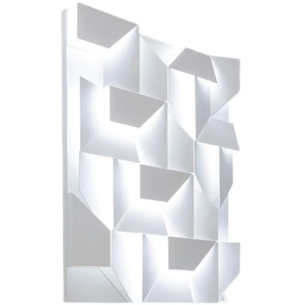 Applique murale LED géométrique en métal blanc Art Decor avec télécommande