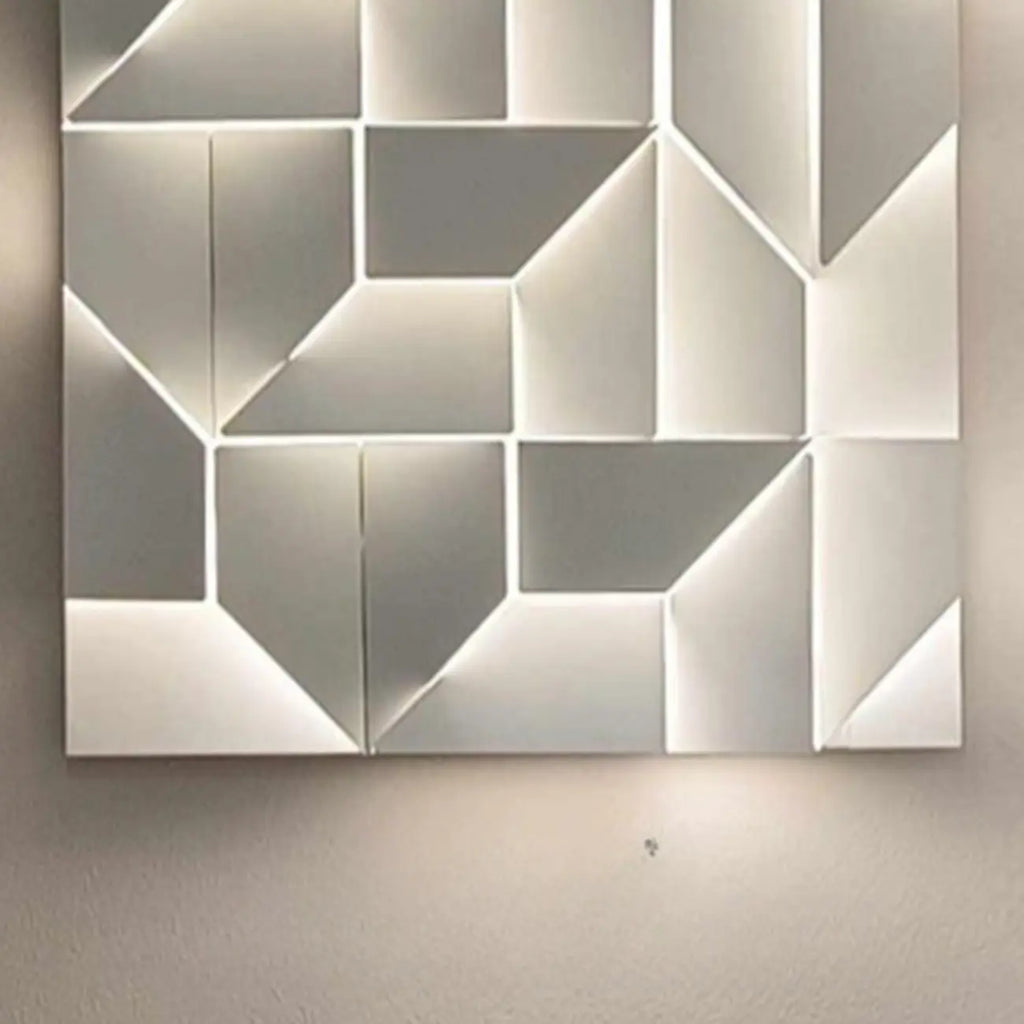 Applique murale LED géométrique en métal blanc Art Decor avec télécommande