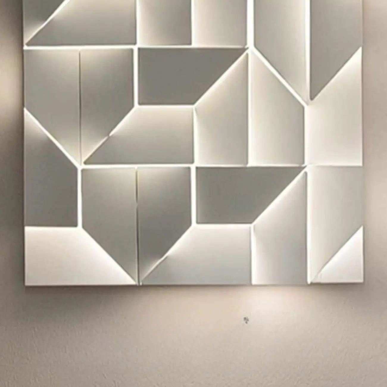 Applique murale LED géométrique en métal blanc Art Decor avec télécommande