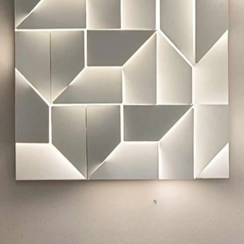 Applique murale LED géométrique en métal blanc Art Decor avec télécommande