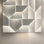 Applique murale LED géométrique en métal blanc Art Decor avec télécommande