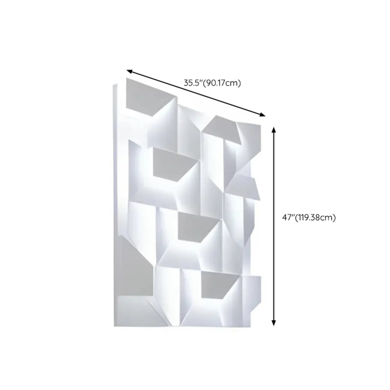 Applique murale LED géométrique en métal blanc Art Decor avec télécommande