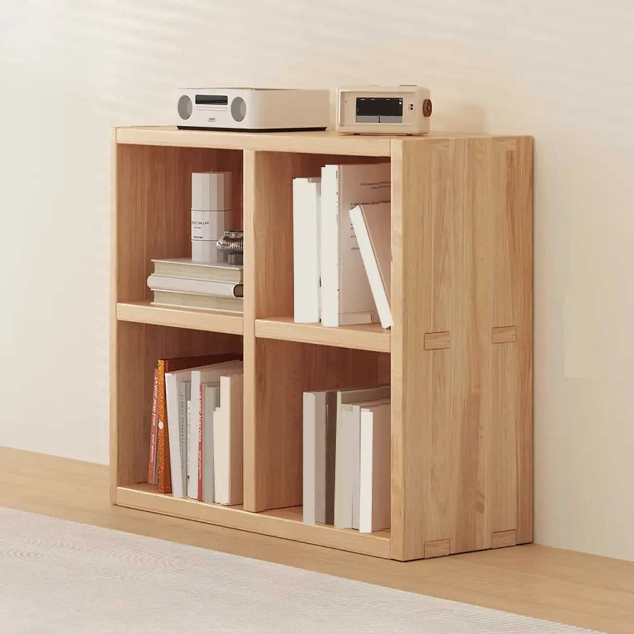 Étagères minimalistes horizontales en bois, style cube de rangement