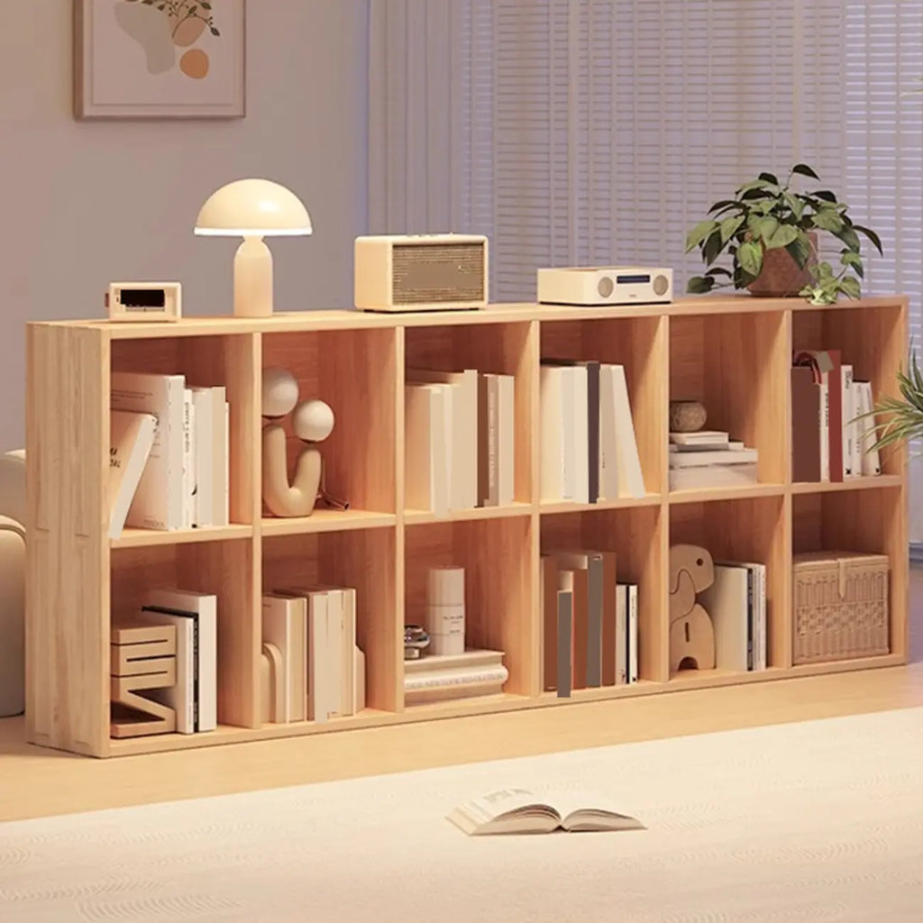 Étagères minimalistes horizontales en bois, style cube de rangement