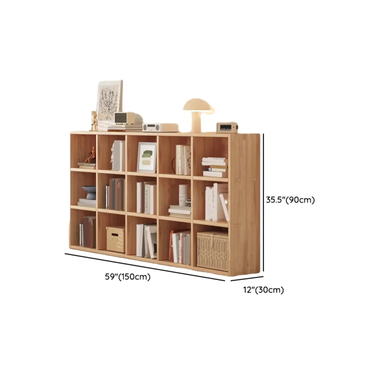 Étagères minimalistes horizontales en bois, style cube de rangement