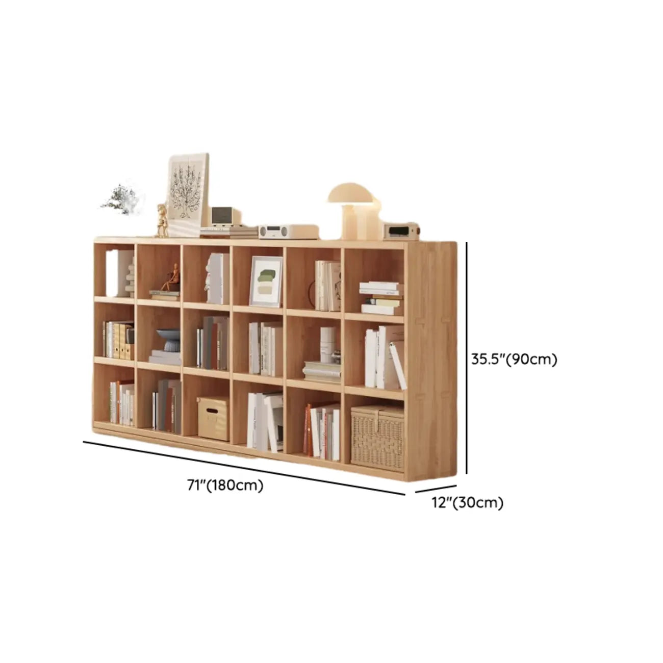 Étagères minimalistes horizontales en bois, style cube de rangement
