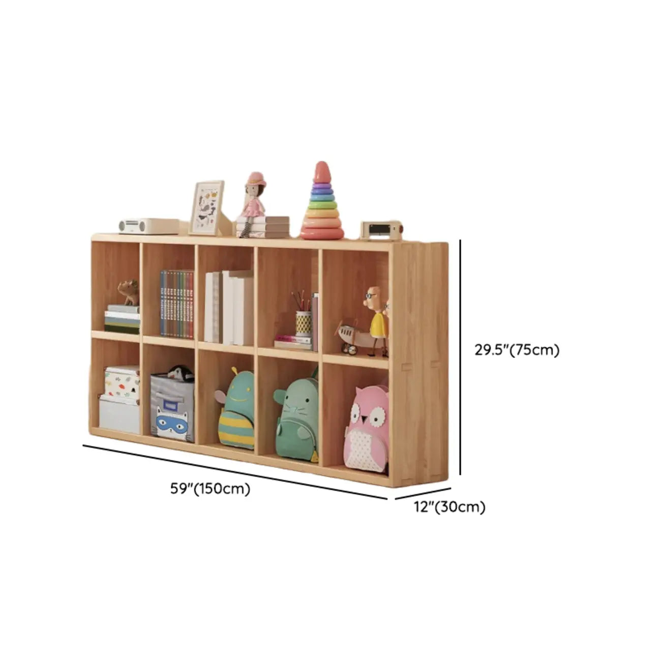 Étagères minimalistes horizontales en bois, style cube de rangement