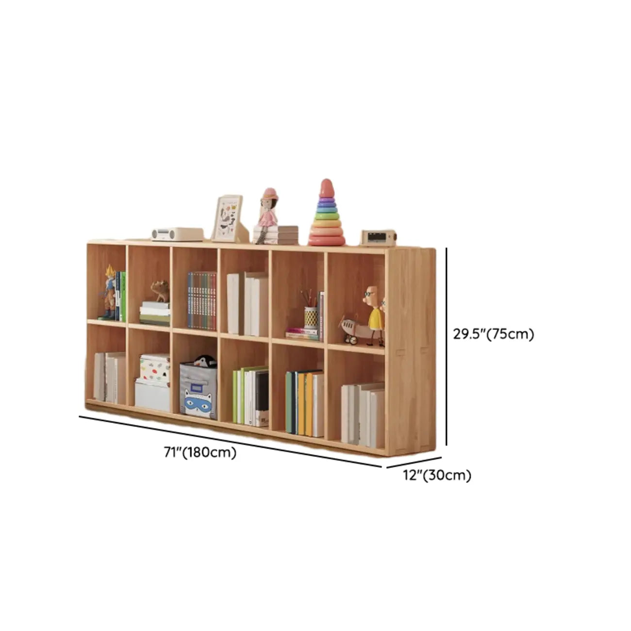 Étagères minimalistes horizontales en bois, style cube de rangement
