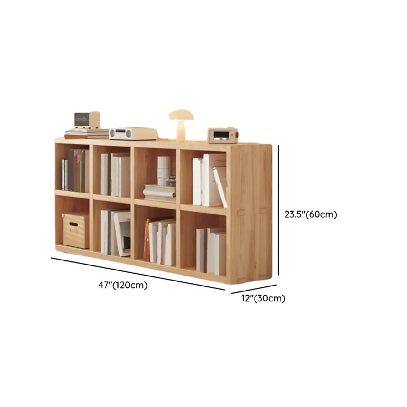 Étagères minimalistes horizontales en bois, style cube de rangement