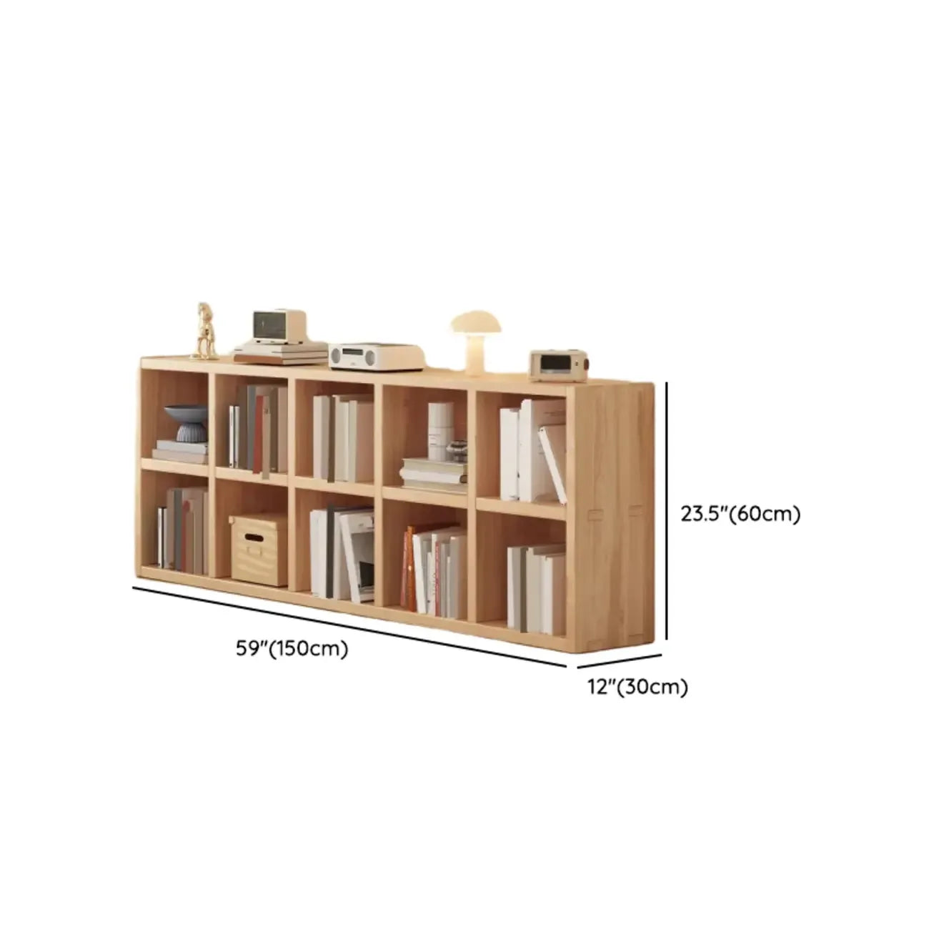 Étagères minimalistes horizontales en bois, style cube de rangement
