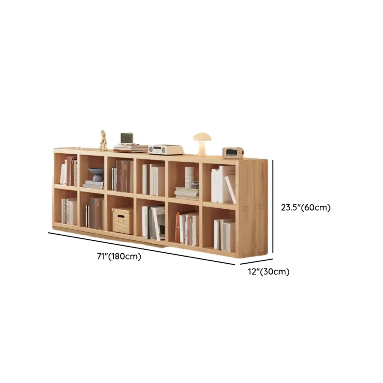 Étagères minimalistes horizontales en bois, style cube de rangement