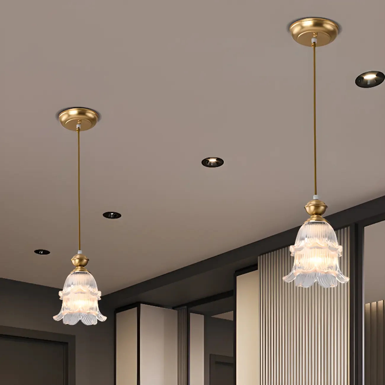 Suspension d'intérieur en verre transparent avec hauteur réglable