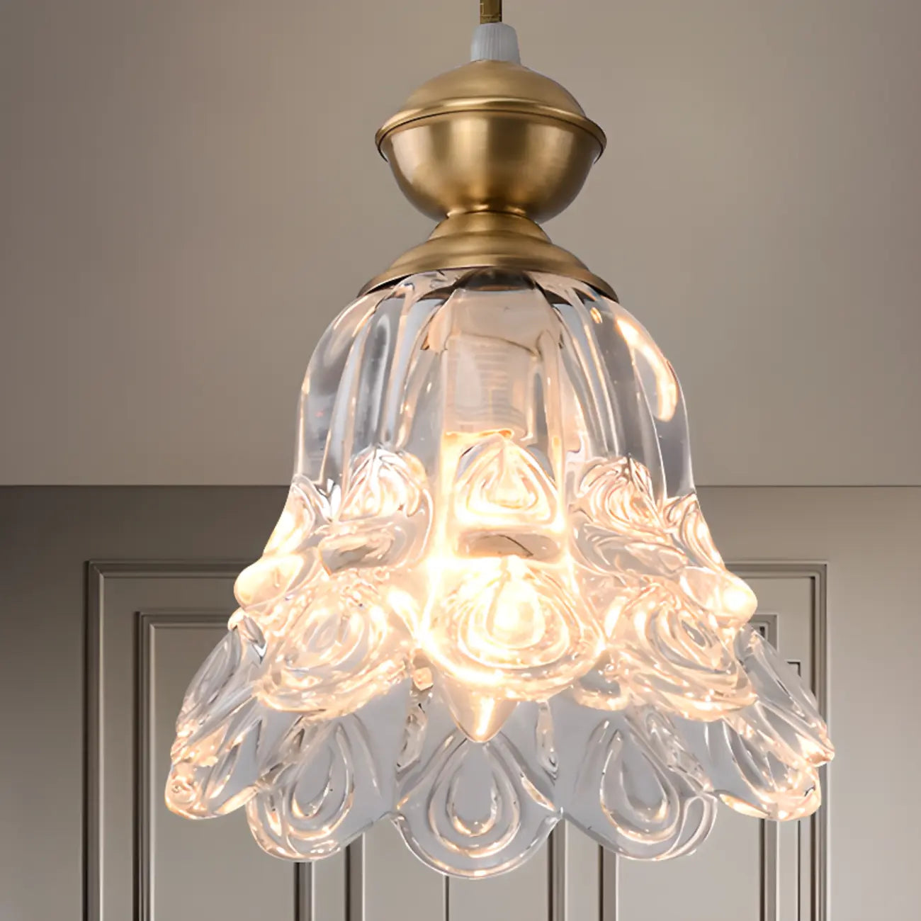 Suspension d'intérieur en verre transparent avec hauteur réglable