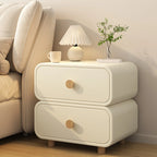 Table de chevet en bois blanc cassé à deux tiroirs pour chambre à coucher