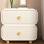 Table de chevet en bois blanc cassé à deux tiroirs pour chambre à coucher