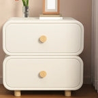Table de chevet en bois blanc cassé à deux tiroirs pour chambre à coucher