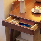 Tavolino laterale da divano mobile in legno a 2 livelli con ripiano portaoggetti