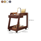 Tavolino laterale da divano mobile in legno a 2 livelli con ripiano portaoggetti