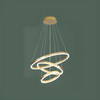 Lustre circulaire moderne à plusieurs niveaux avec télécommande LED pour escalier