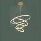 Lustre circulaire moderne à plusieurs niveaux avec télécommande LED pour escalier
