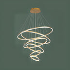 Lustre circulaire moderne à plusieurs niveaux avec télécommande LED pour escalier